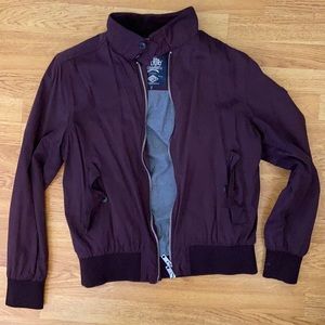 SuperDry Moto Style Burgundy Polyester Jacket